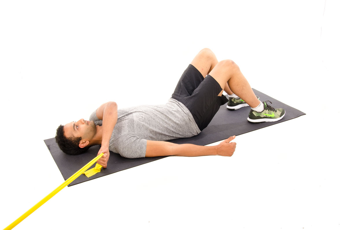 Side-Lying Leg Lift with Theraband - Vissco Healthcare Private